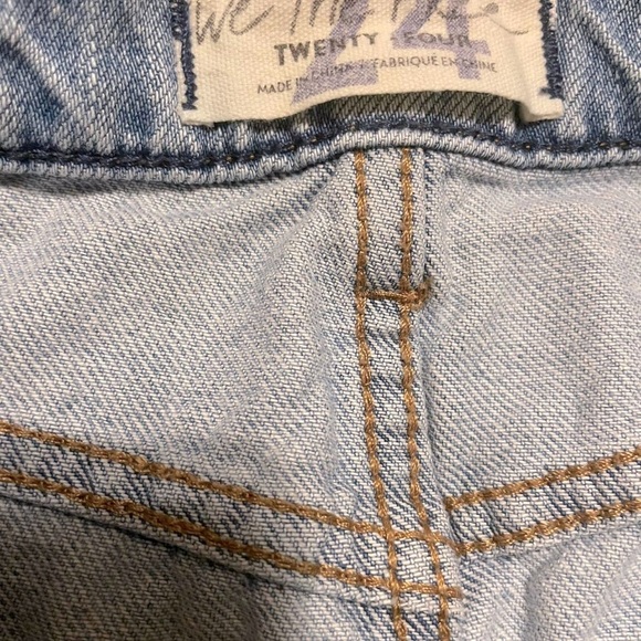 Free People Light Blue Distressed Mini Skirt - Picture 4 of 5